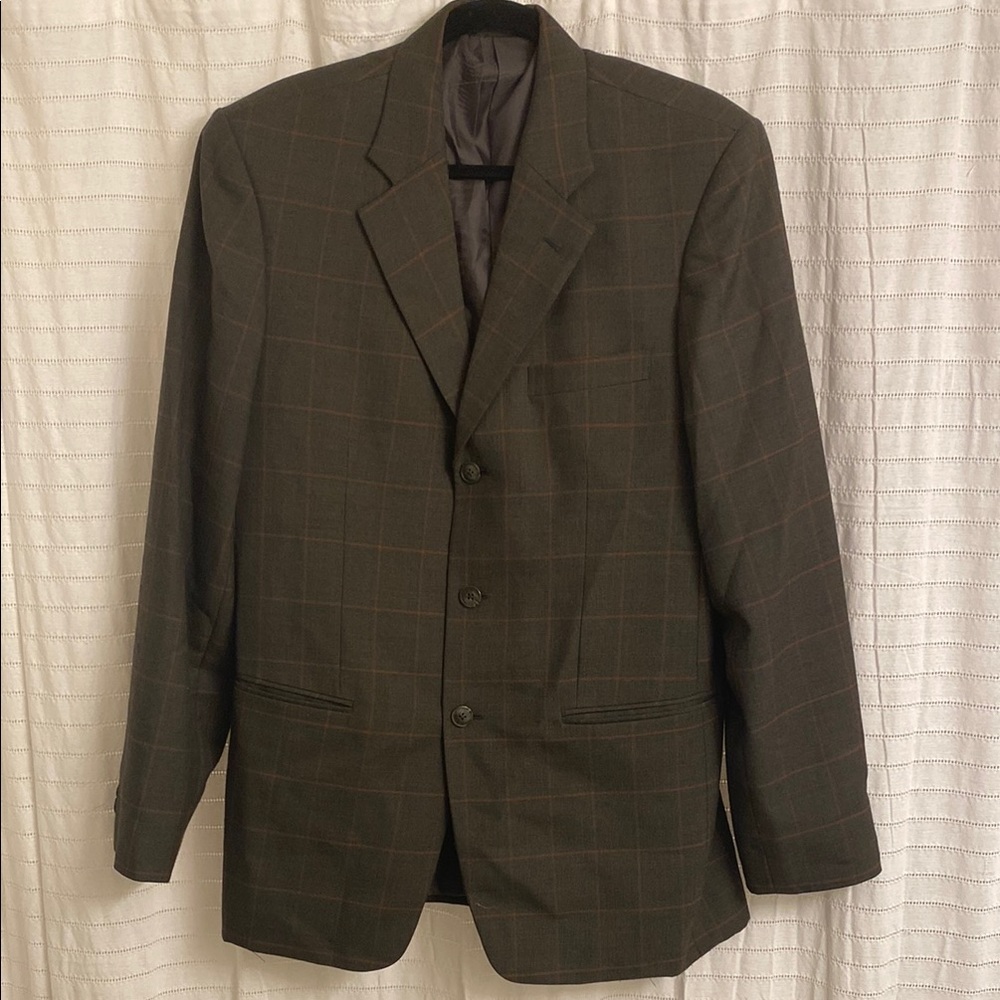 Bespoke Classic Men's Blazer in Brown Checkered Pattern large preppy office